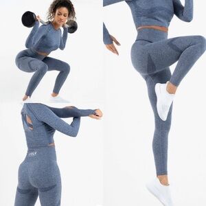 TLF React Seamless Leggings in Blue - L